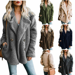 Casual Shaggy Black teddy bear Jacket